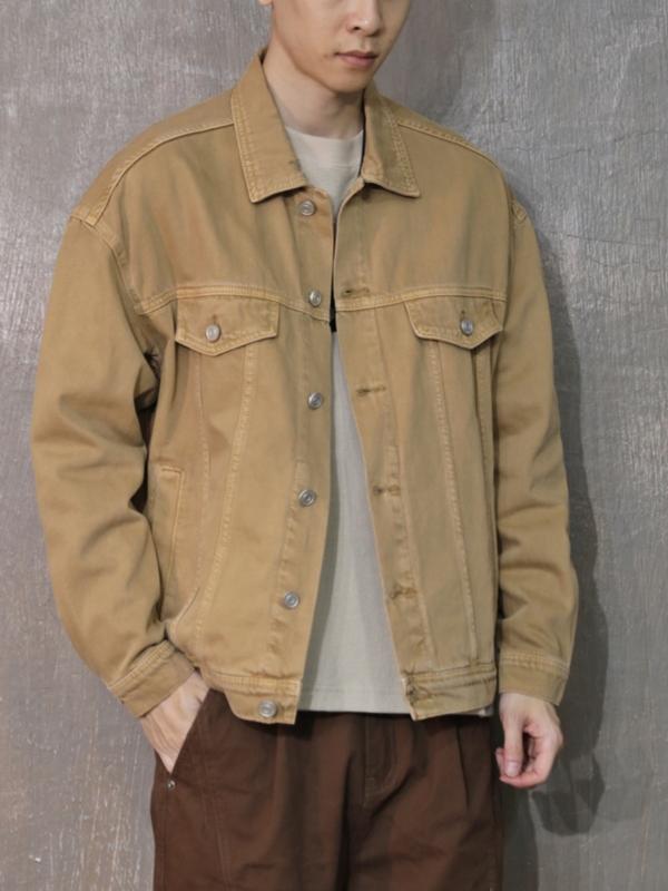 ジャケット メンズ コットン デニム ゆったり レトロ ワーク カジュアル 普段使い 春 ルーズフィット トレンド 上着 軽量 耐久性