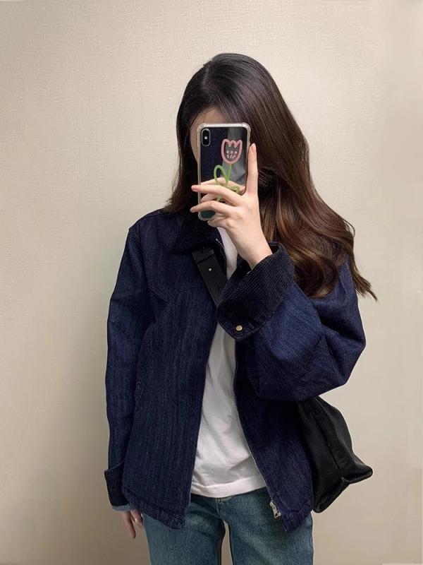 春 ジャケット コーデュロイ ゆったり カジュアル レトロ ワーク アウター 韓国 アメリカンスタイル リラックス 普段使い