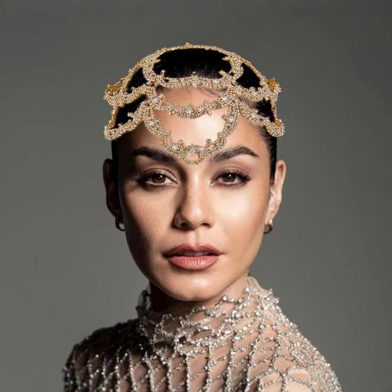 レディース ヘアバンド ウェディング ジルコニア フラワー 多層 レトロ 高級感 ヘアチェーン ヘアアクセサリー 女性用 結婚式 ヘッドドレス ビンテージ スタイル エレガント デザイン