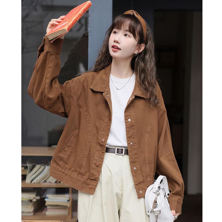 ジャケット レディース デニム ゆったり ラペル カジュアル 春 コーディネートしやすい 普段使い 軽量 伸縮性