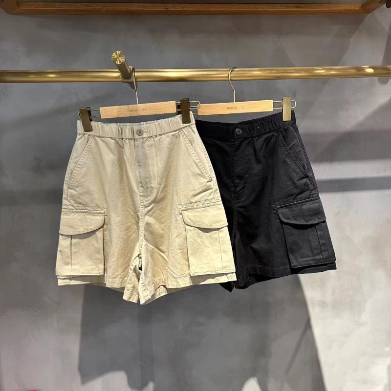 ショートパンツ ハイウエスト カーゴ 大型ポケット 伸縮ウエスト 夏用 ゆったり カジュアル 綿混 軽量 通勤 普段使い アウトドア