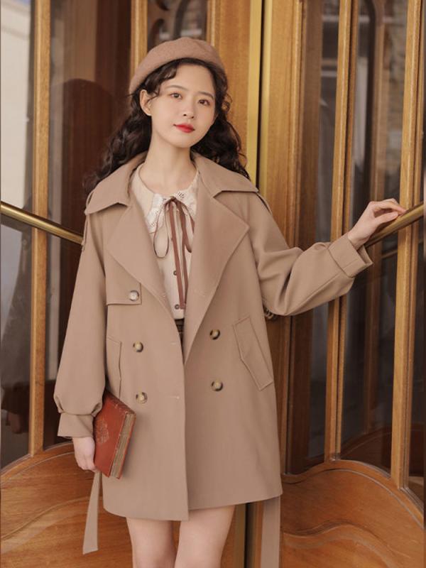 ジャケット レディース ゆったり 中長丈 フレンチスタイル 春秋 万能 上品 トレンチコート トップス アウター エレガント デイリー コーディネート