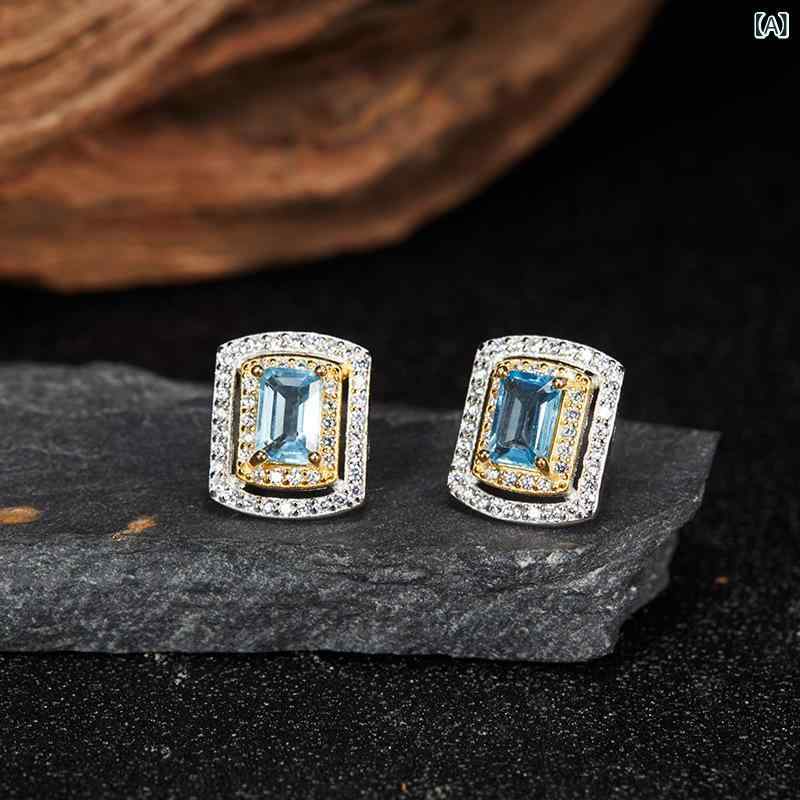 イヤースタッド 女性用 純銀 天然宝石 多色石 高級感 耐色 ファッション アクセサリー シンプル デザイン 日常使い ギフト向き