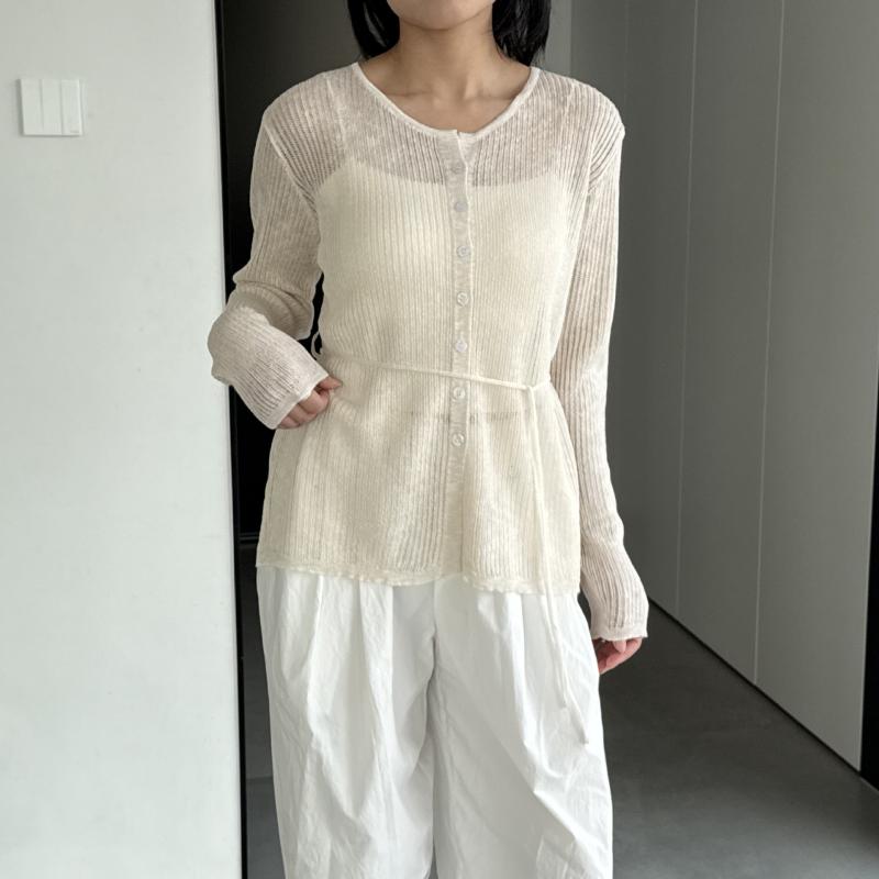 ニット カーディガン レディース 夏用 長袖 シンプル 韓国 ゆったり スリムシルエット おしゃれ トップス セーター 薄手 軽量 カジュアル 普段使い