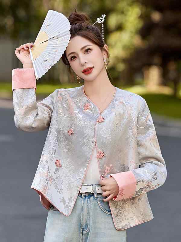 レディース 上衣 レコード盤名取り草 中国 烏兎 小っちゃい相応う 今めかしい 今めかしい  軽さ 綿混 原材料 研ぎあげる 心地好い 普段使い