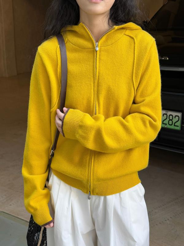 ジレー レディース ボンネット付き添い人 編み物 ゆったり 対比色合い 春 心地よい か細い トップス 軽さ 伸縮性 吸湿速乾 生まれ変わり衣料繊維 ビッグ影ぼうし