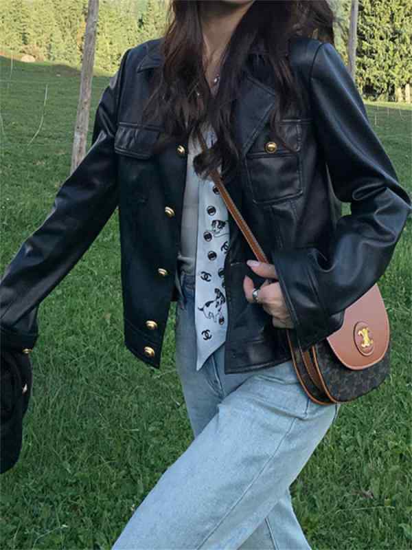 ジャケット 女性用 ブラック PUレザー ショート丈 小柄対応 スリムシルエット 着回し 快適 春秋 アウター 軽量 伸縮性 通勤 普段使い カジュアル