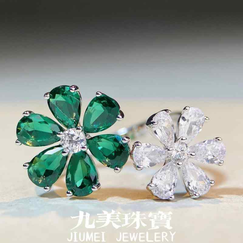 指輪 レディース 純銀 白ジルコニア 花モチーフ ファッション リング 女性用 日常使い スタイリッシュ デザイン 欧米 アクセサリー ジュエリー 華奢 シンプル