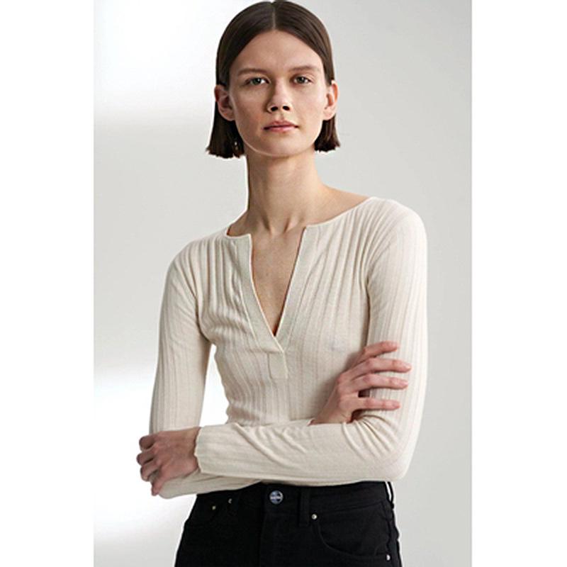 ニットセーター 女性用 Vネック 長袖 ウール カシミア スリムフィット インナートップス 体型カバー 暖かみ レイヤード 柔らかい素材 伸縮性