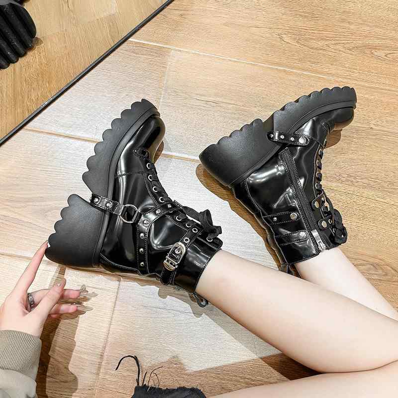レディース ショートブーツ ハイヒール 厚底 ミッドカット 秋 レトロ セクシー プチサイズ トレンド ファッション スタイルアップ 脚長効果 普段使い