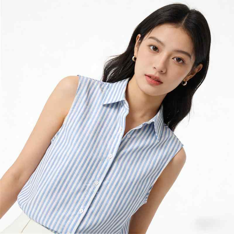 女性 シャツ 縦ストライプ レイヤード フェイクカラー ブラウス 上品 ベーシック トップス カジュアル 普段使い 軽量 綿素材
