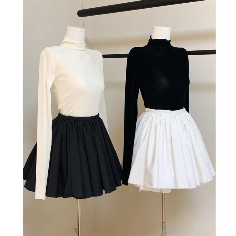 レディース ハイウエスト Aライン プリーツ ミニスカート 秋 フレア 優しい 雰囲気 スリム 効果 女性用 半身 傘型 百褶 短め 膝上 普段使い 通勤 軽やか シルエット
