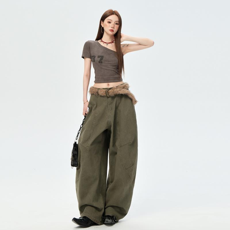 レディース デニムパンツ アメリカン レトロ ワイドレッグ 夏用 カジュアル ゆったり 落ち感 ロング丈 ストレート ジーンズ フレアレッグ 普段使い 伸縮性 デニム素材