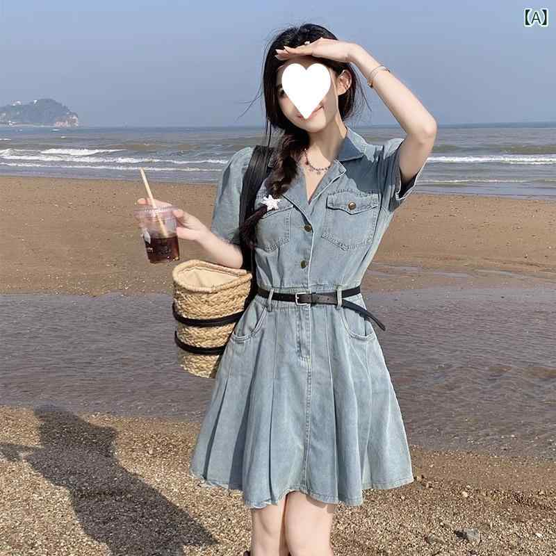 ワンピース レディース 夏 レトロ Vネック ストリート 綿素材 収腰 スリムライン 小柄対応 デザイン 軽量 伸縮性 普段使い 通勤用 カジュアル