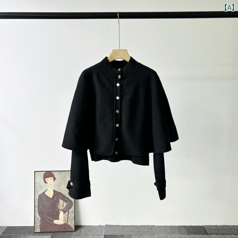 レディース 編み物 ジレー ポンチョ 表現スタイル ゆったり 影ぼうし 二分の一 ハイネック フランス共和国  春 物 雅びやか  軽さ 原料品 伸縮性 トップス アウター 通い 用 普段使い