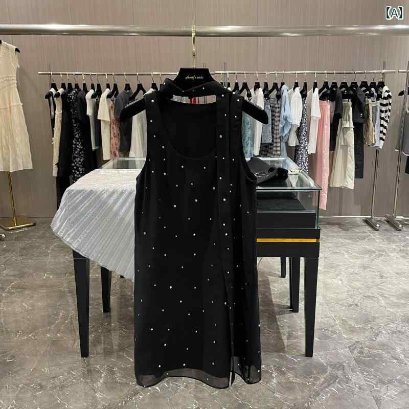 夏 レディース ノースリーブ 衣装 スタッド スタッズ かざり付ける シュロの葉 うしろ側  か細い 影ぼうし 黒いこと お召しもの 軽さ 通気性 普段使い