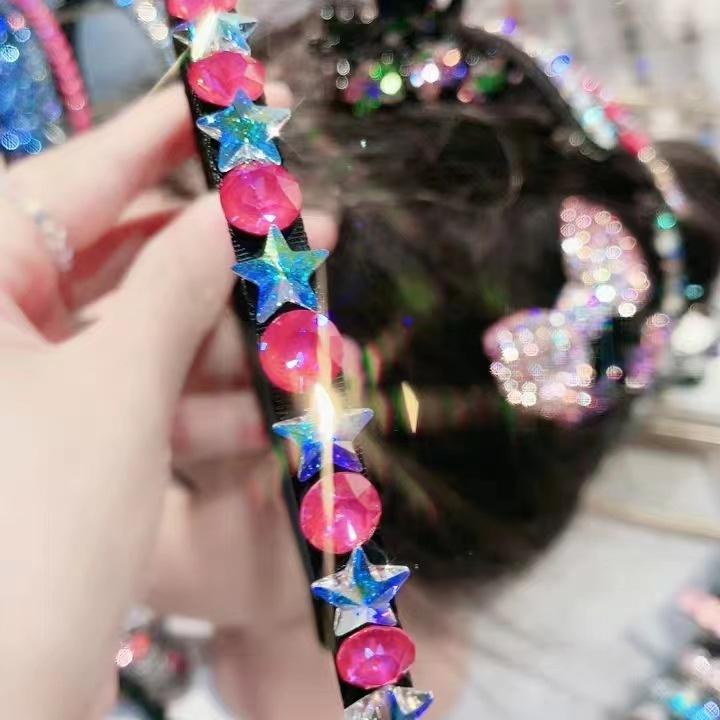 髪の毛佩び物 レディース 御前上等感 尖端ダンス楽隊 髪の毛いの一番 水晶 酸化ジルコニウム 錯覚色合い 五芒星 マルチ色合い 晴れ晴れしい 日常使い走り 汎用 明滅する光 お上さん向け 頭飾りつけ