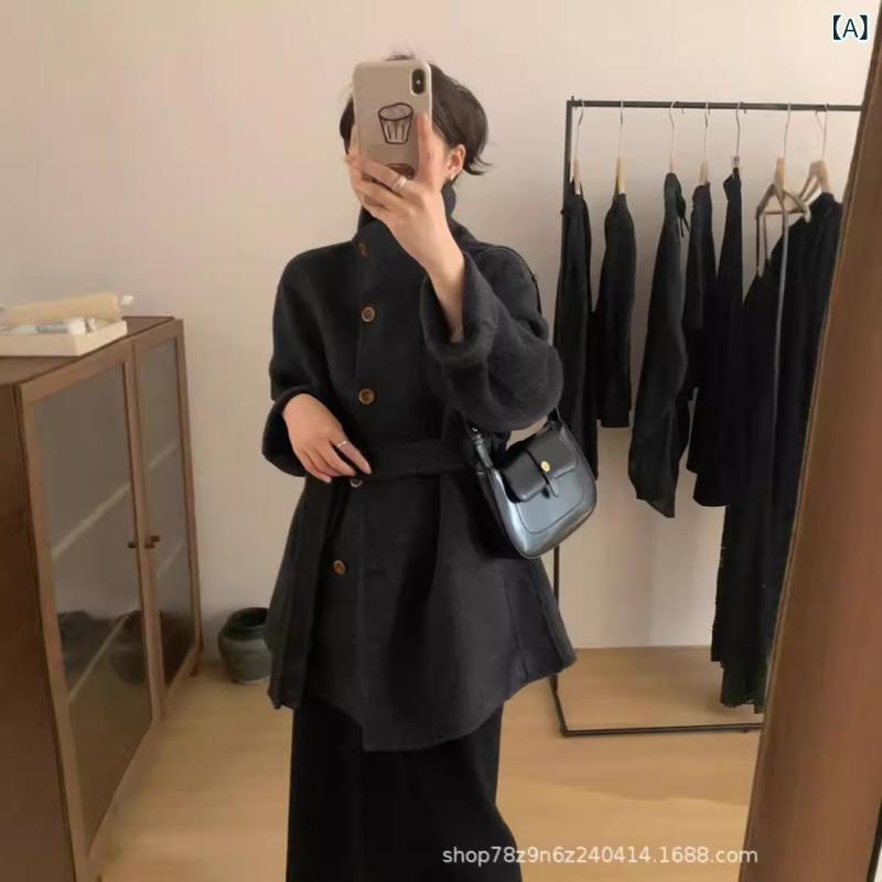 厚地の外套 レディース 秋冬 照明ランプ色合い 大 両面 カシミール 羊毛 シェイプ 表現スタイル引きあげる 座標し分かりやすい 通い 研ぎあげる 生あたたかい 軽さ ロング丈