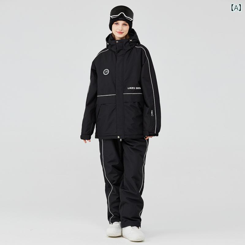 冬用 スキーの板お召しもの 男女用 保温 朦々たる 上下仕掛ける スノーボード スキーの板相応う 防寒 雨合羽 伸縮性 生あたたかい 役立つこと性