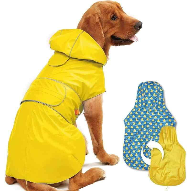 犬用レインコート フード付き 大型犬対応 ポリエステル素材 防水 ペット雨具 アラスカ犬用 散歩用 アウトドア 軽量 耐久性｜LAONsChoice