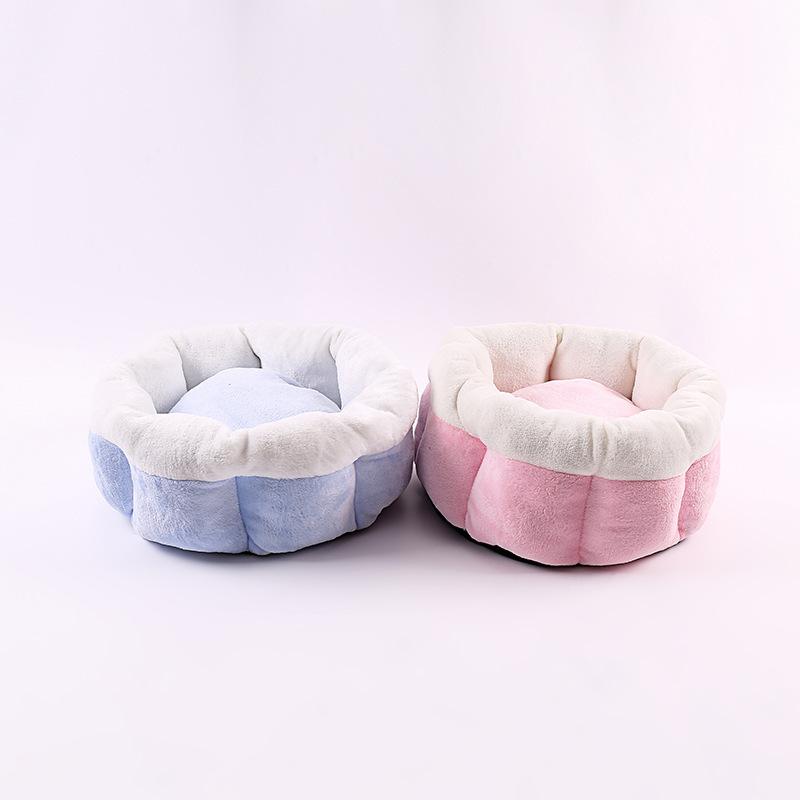 愛玩動物寝台 猫用 犬用 綿ネル原料品 通気性 六角形 西洋カボチャ型 情の籠もった寝床 もの柔らか座布団 四季通年当て嵌める 軽さ心積もり