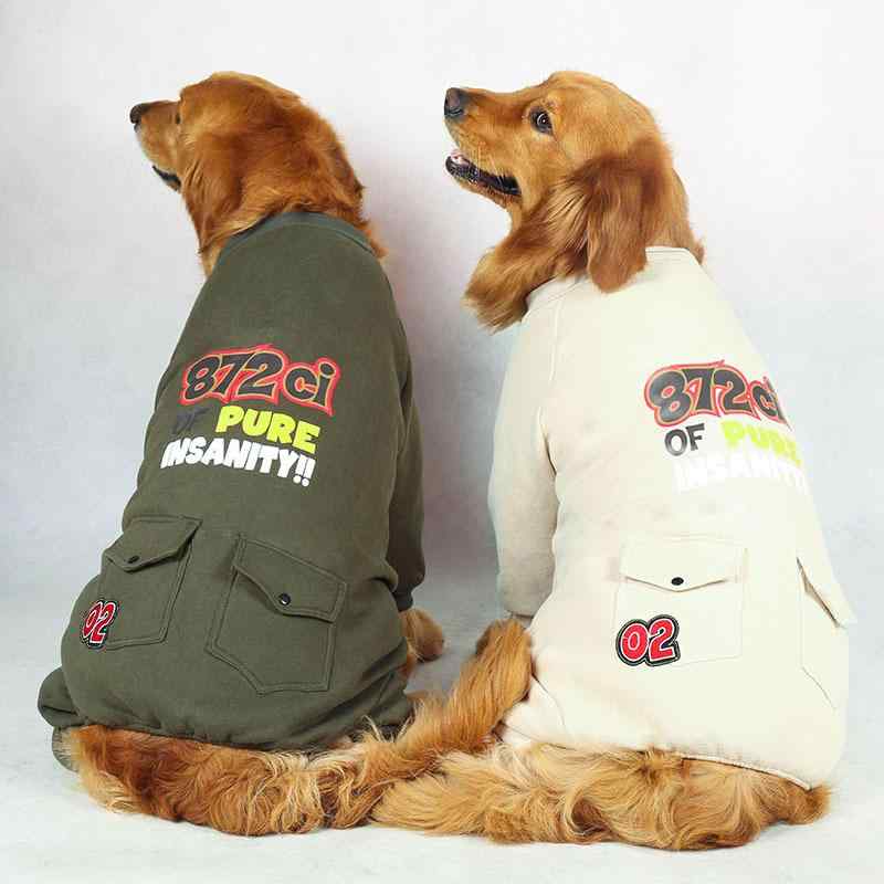 秋冬 犬用スウェット 中大型犬 ラブラドール ゴールデンリトリバー 秋田犬 四脚服 暖か フリース素材 ペットウェア 普段使い 屋外対応|LAONsChoice