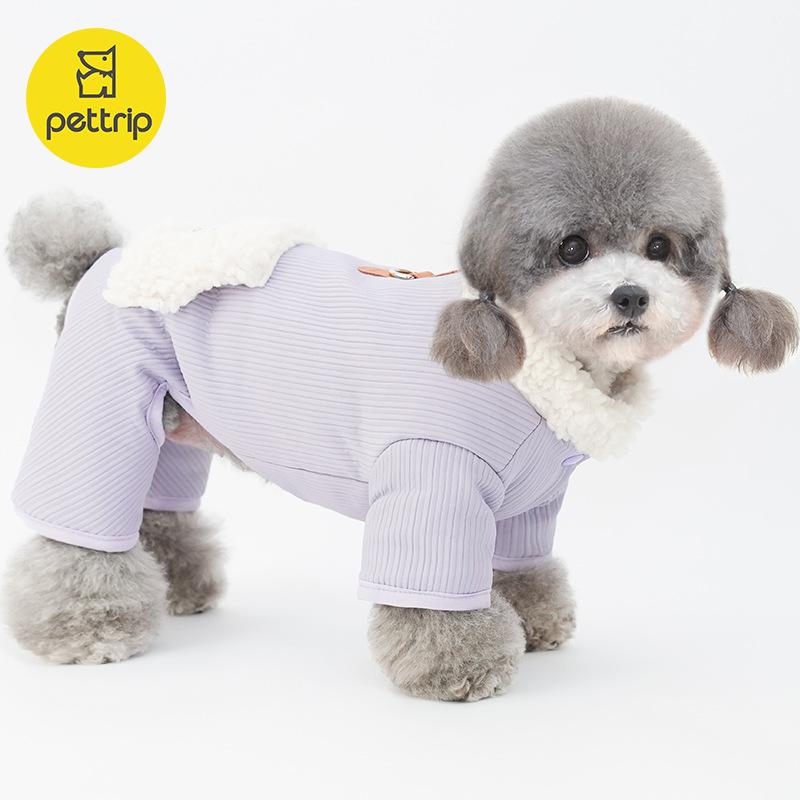 秋冬 小型犬用 綿 ジャケット 四足服 ペットウェア 暖か コットン素材 かわいい 通年対応 室内外 着用可能 軽量 伸縮性 吸湿速乾|LAONsChoice
