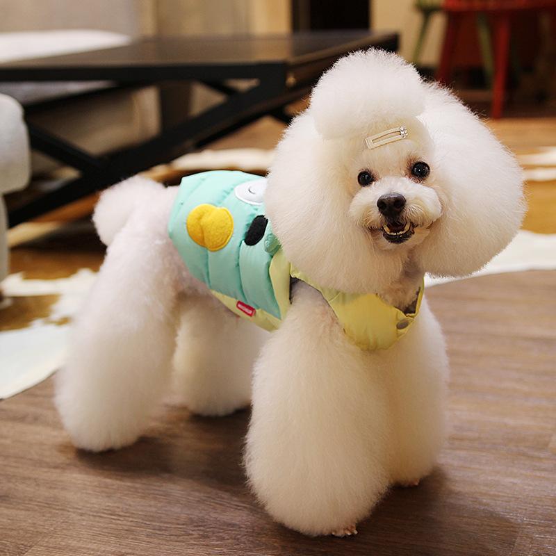 ベスト 犬用 中小型犬 秋冬 かわいい 熊 ワッペン ダウン 軽量 高級感 保温 素材 散歩用 ゆったり ポリエステル おしゃれ|LAONsChoice