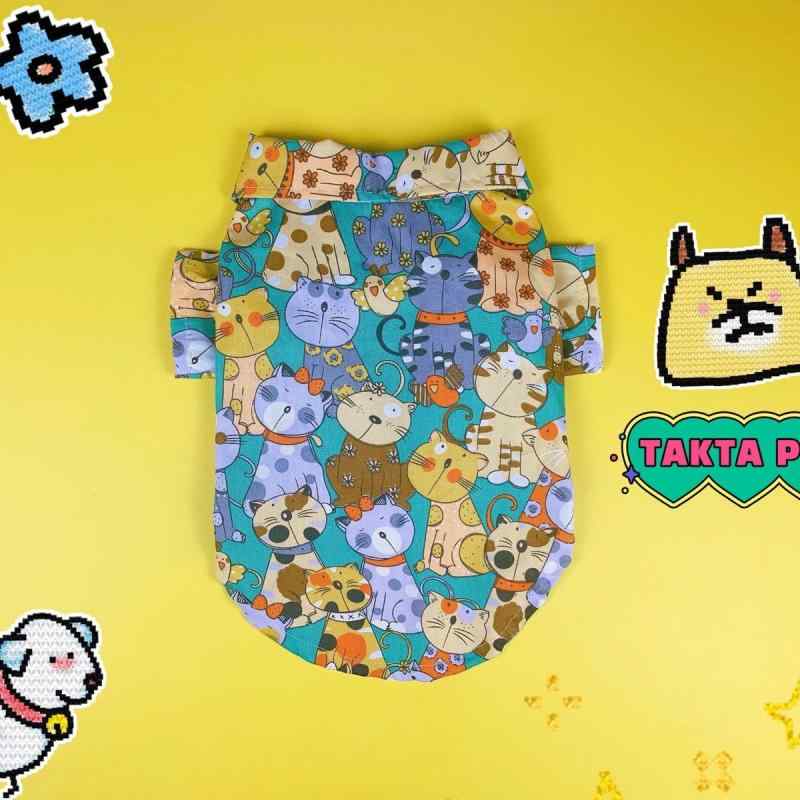 ペット服 猫用 犬用 カラフル シャツ スタイ よだれかけ 綿素材 軽量 吸水 速乾 通気 快適 着心地 日常使い サイズ豊富 ゆったり 体型カバー 伸縮素材 肌触り ポップ柄 プリント フィット感 柔らか 吸湿 速乾 快適着用｜LAONsChoice 7,844円