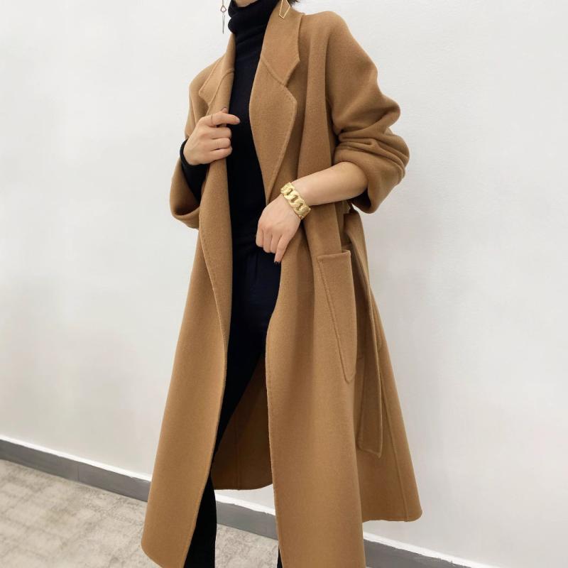 厚地の外套 レディース ロング 秋冬 絨毛 カシミール 羊毛 双面 テーラードカラー 小っちゃい 低身たけ 生あたたかい 防寒 軽さ 飛び切り感 体型覆いかぶせる ゆったり 着痩せ 細押し出し 通い用 普段使い走り 窈窕たる 窈窕たる フォーマル 商行為 今めかしい 分かりやすい 古典派音楽 防