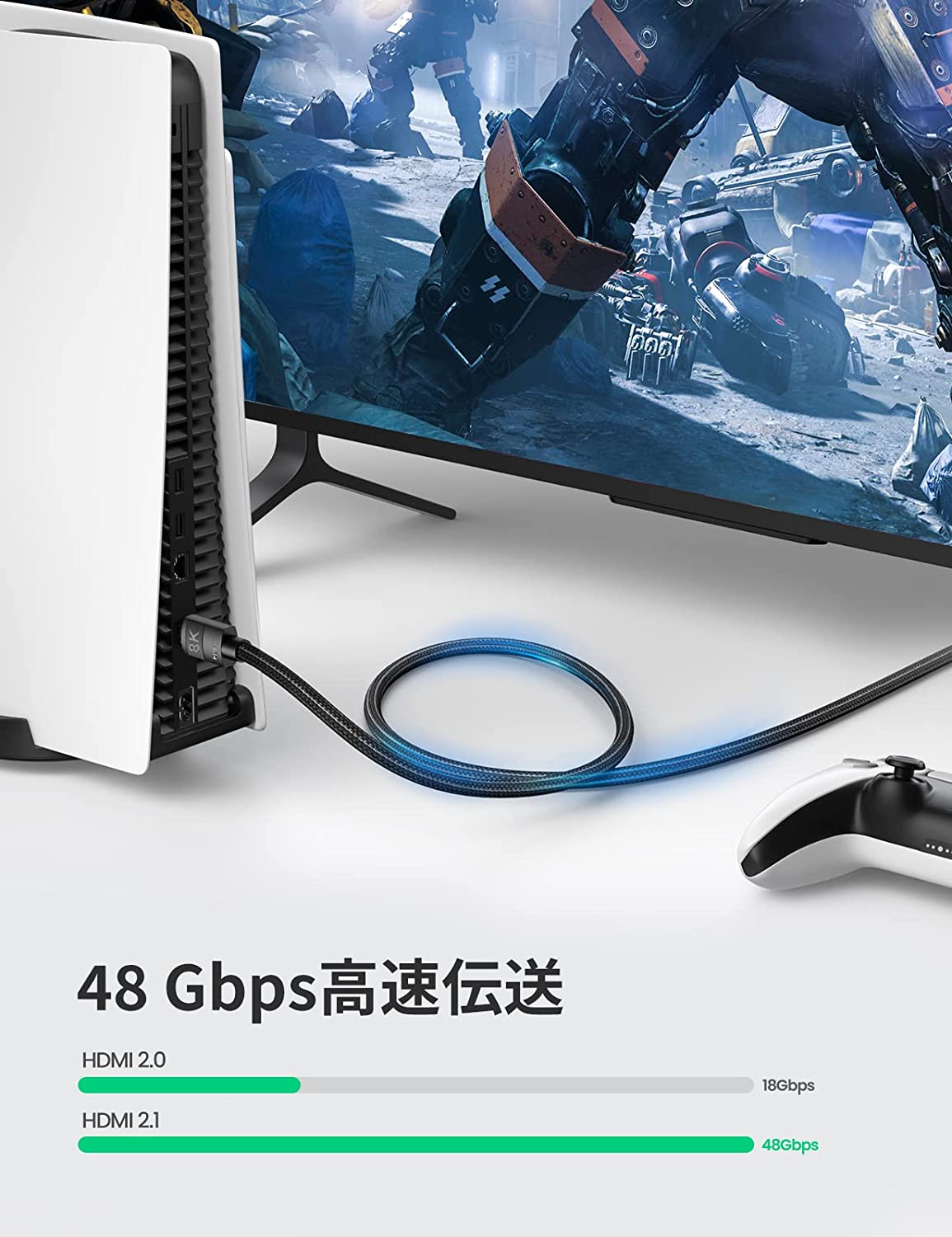 100％安い UGREEN hdmi 2.1 hdmiケーブル 1m 8K HDMI ケーブル 48Gbps 超高速 60Hz 4K 120Hz  ウルトラハイスピード PS5 PS4用 イーサネット ARC対応 Xbox Series X S UHD HDR HDCP eARC 3D Apple  TV Fire PCモニター