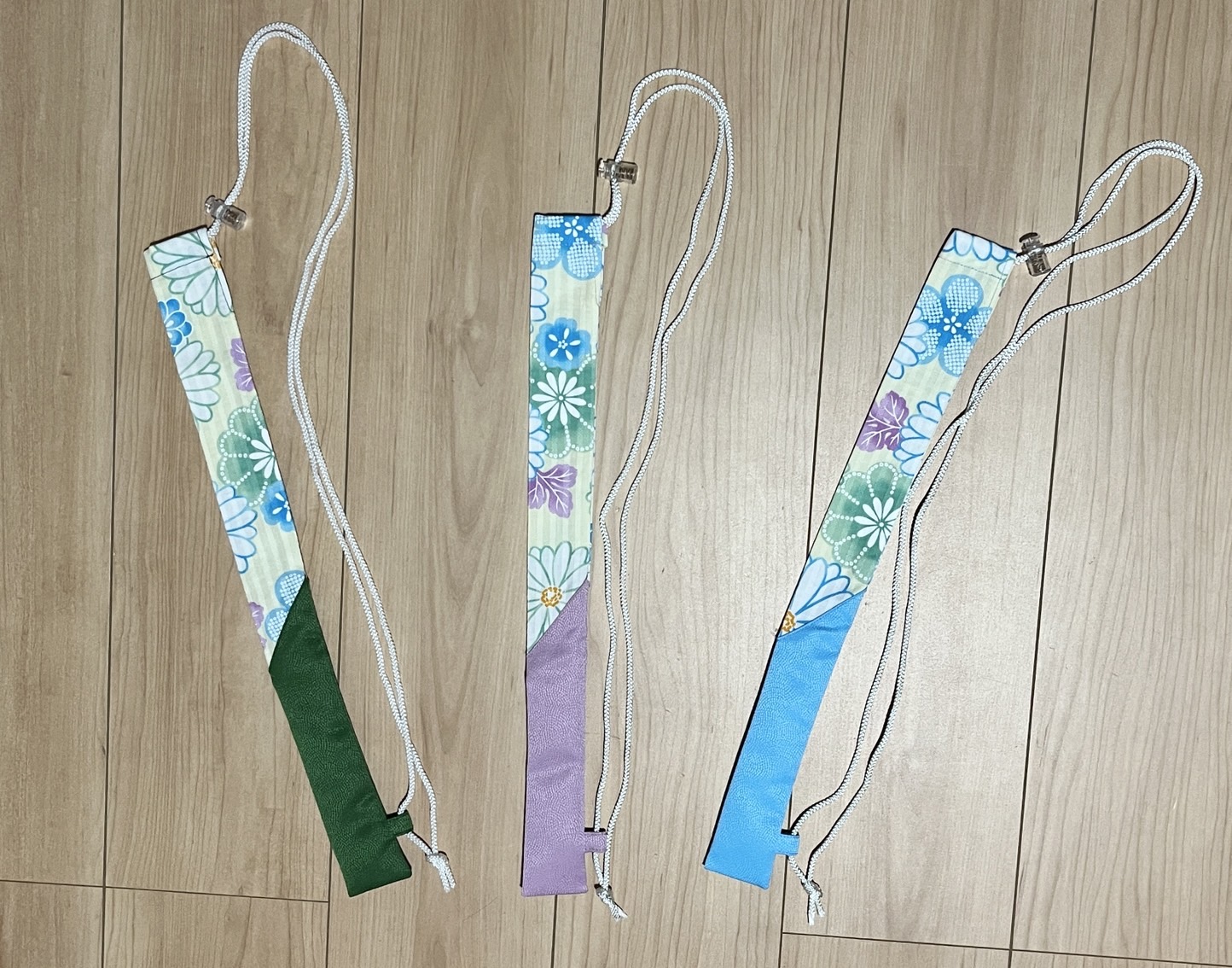 ✴︎ 専用品です　✴︎巻き篠笛袋8本入れ2点（金紺桜、金青海波に鶴）247 篠笛2本用金襴笛袋(赤鯉/朱 紺青) - NOCCHI☆KOUBOU | minne