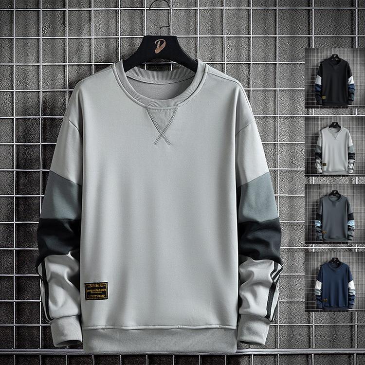 メンズ トレーナー トップス 秋物トレーナー クルーネック 切り替え袖 スウェット 2025 秋服 秋 秋物