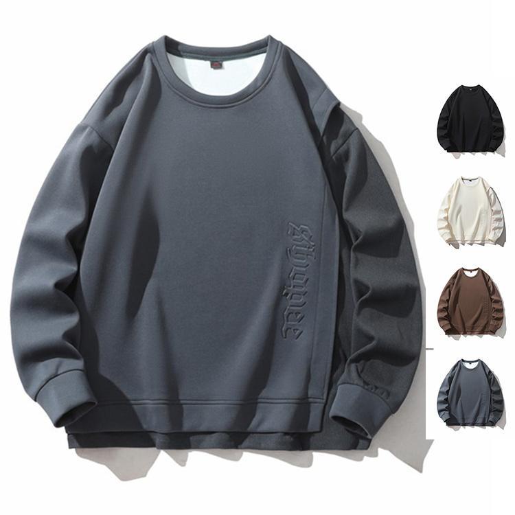 メンズ トレーナー 秋物 クルーネック トップス ルームウェア スウェット 無地 秋服 10代 20代 30代
