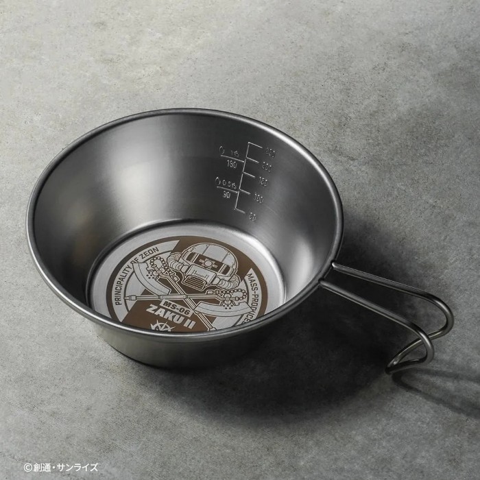 ステンレスシェラカップ 320ml ザクIIモデル G-401 機動戦士ガンダム めもり付き アウトドア キャンプ 登山 食器 積み重ね 軽量 高耐久 調理器具 煮る 焼く 沸かす 火にかけられる 日本製 新潟県燕市 バレンタインデー画像