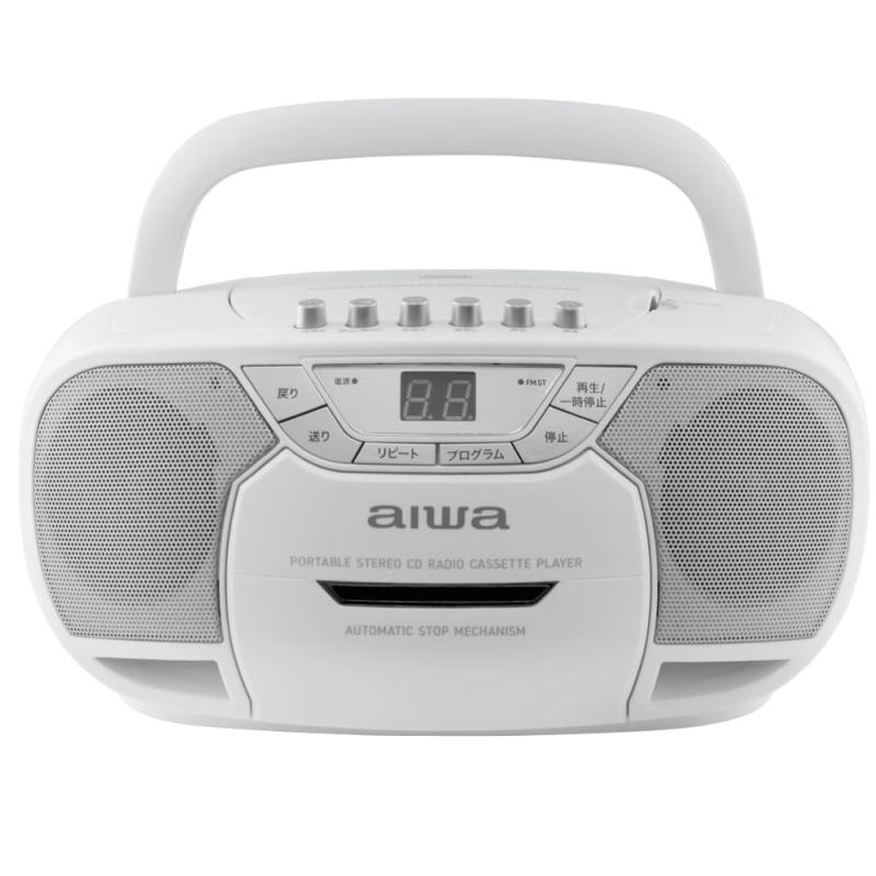 aiwa CDラジカセ CDラジオカセットレコーダー 広広としたFM 吹き込み 防災 CRC2 GAA5-CRC0002 WH