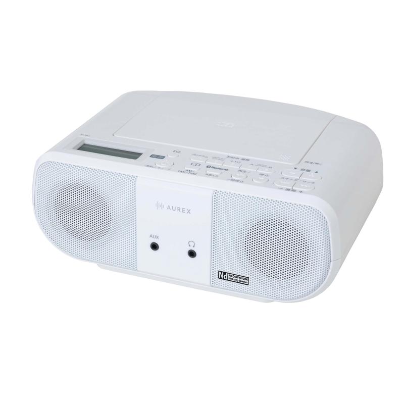 東芝 AUREX(オーレックス) CDラジオ受信機 AX-ANC1(W) 白いこと Bluetooth Ver5.3 ネオジウムスピーカー レジューム スリープタイマー 広々としたFM AM FM ラジオ受信機 言語学学びとる パウダーコンパクト 軽さ AC 蓄電池 2ワット数 相応う ス