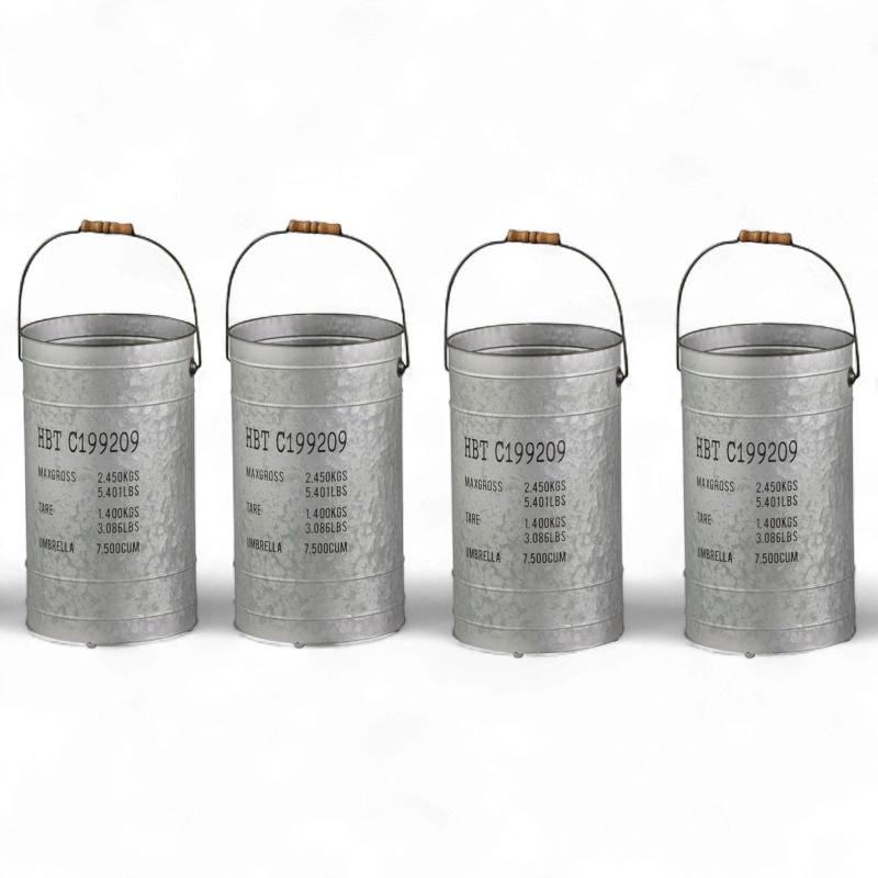 匠美風 Select 傘立て 4個セット シルバー 素材 アイアン ウッド φ23.5x42（取手含まず）cm PNO.625899