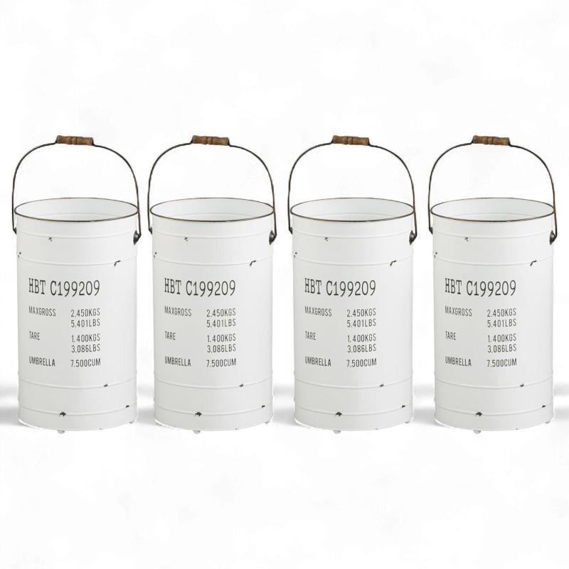 匠美風 Select 傘立て 4個セット ホワイト 素材 アイアン ウッド φ23.5x42（取手含まず）cm PNO.625905