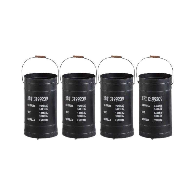 匠美風 Rainline Select 傘立て 4個セット ブラック 素材 アイアン ウッド φ23.5x42（取手含まず）cm PNO.625912