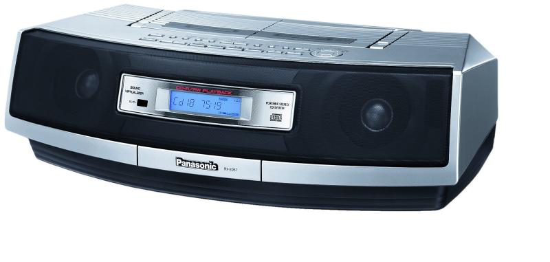 パナソニック CDラジオ受信機テープ しろがね色 RX-ED57-S