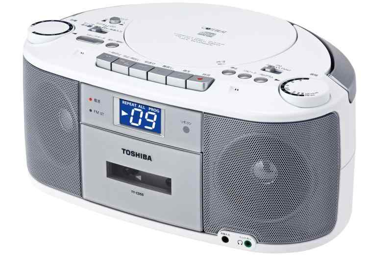 TOSHIBA CDラジオカセットレコーダー CUTEBEAT しろがね色 TY-CDS5(S)