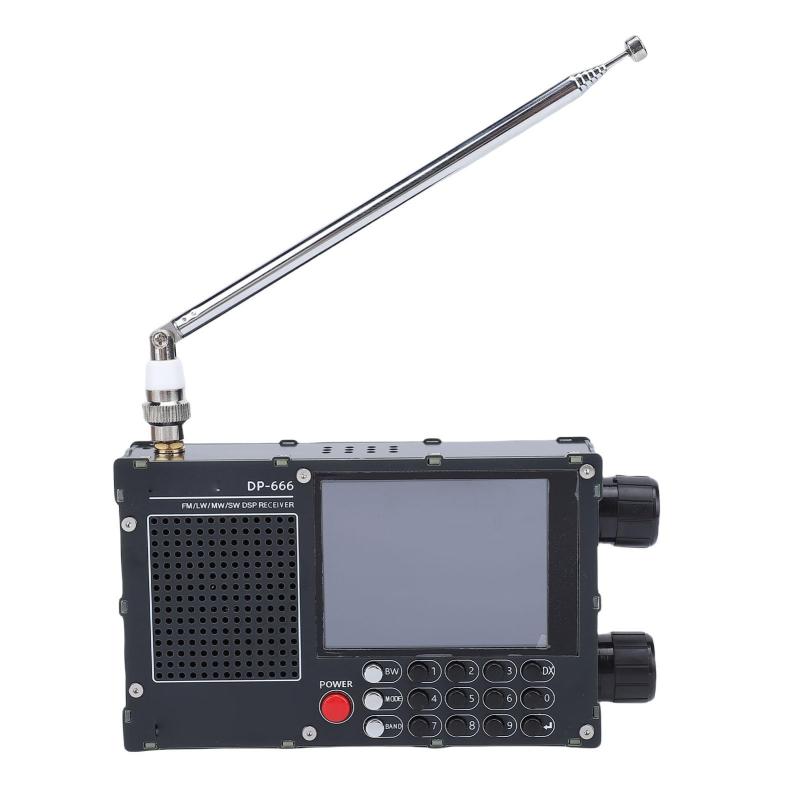 ASHATA フルバンドラジオ、FM LW MW SW短波ラジオ受信機、2.8in持ちこたえる触れ合うLCD色合い映写幕付き添い人、携帯型高感じやすさ旅する用 (黒)
