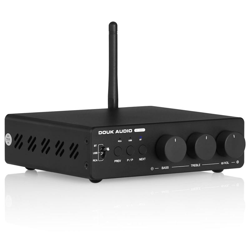 Nobsound M1 MAX 300W×2 力強さアンプリファイアー Bluetooth 5.1積み上げる ステレオ Hi-Fi アンプリファイアー USB記憶装置身をもって生まれ変わり RCA/3.5mmAUX入出力 TPA3255手当て aptX 固定ディスク相応う 介護ホームオーディオ用