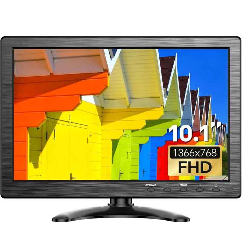 Eyoyo 小型モニター 1366x768解像度 HDMI VGA AV BNC USB入力対応 セキュリティ 液晶モニター 16:9 スピーカー内蔵 リモコン PC CCTV カメラ X-Boxなど接続 小型ディスプレイ|LAPPISTORES