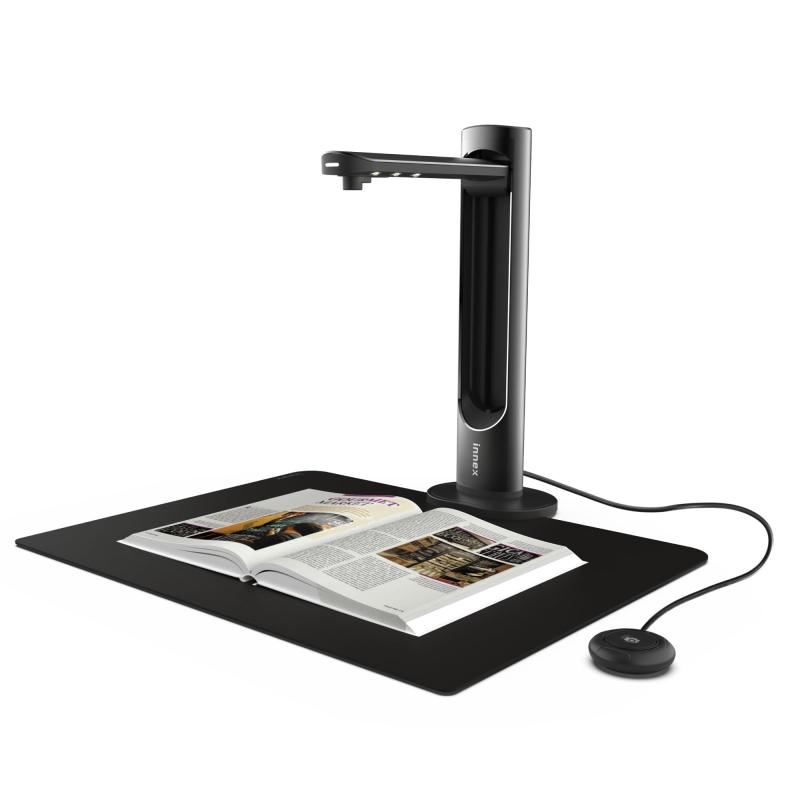 Innex DS200 USB ブックスキャナー ドキュメントスキャナー 2600万画素 A3対応 OCR機能搭載 自動曲面補正・傾き補正、指消し補正、マイク LEDランプ内蔵、ハンドスイッチ&フットペダル付属、Windo|LAPPISTORES