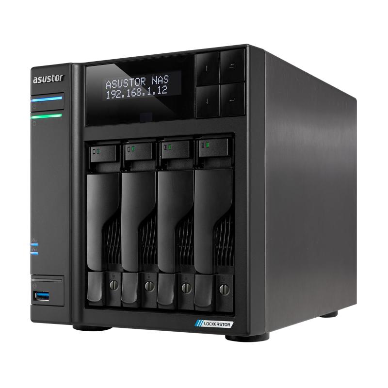 ASUSTOR Lockerstor 4 Gen2+ デュアル5Gbイーサネット、M.2 SSD拡張スロット4基積み上げる 創造者や商行為に至適なNAS・4ベイ積み上げる「AS6704T v2」