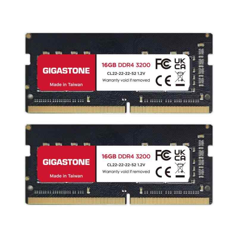 【記憶装置 万覚え帳マイコン専用 DDR4】GIGASTONE 16GBx2枚 (32GB Kit) DDR4 3200MHz (2933MHz or 2666MHz) パソコン4-25600 (パソコン4-23400/21300) CL22 1.2V SODIMM