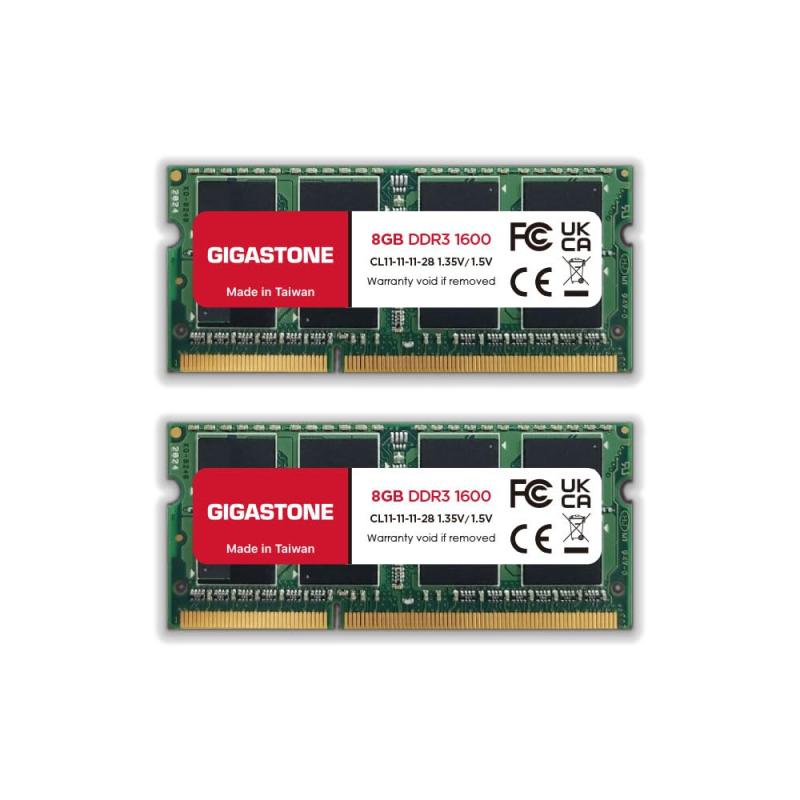 【記憶装置 万覚え帳マイコン専用 DDR3】GIGASTONE 8GBx2枚 (16GB Kit) DDR3/DDR3L 1600MHz (1333MHz) パソコン3-12800 (パソコン3-10600) CL11 1.35V/1.5V 2Rx8 SODIMM