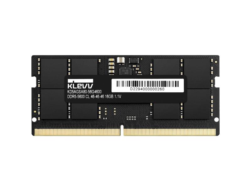 KLEVV 万覚え帳パソコン用 記憶装置 DDR5 5600MT/s パソコン5-44800 16GB x 1枚 262 Pin SO-DIMM CL46 1.1V JEDEC標準尺度 KD5AGSA80-56G460A